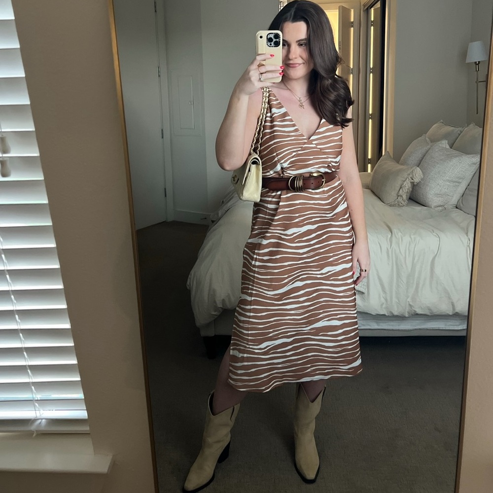 Animal print satin dress